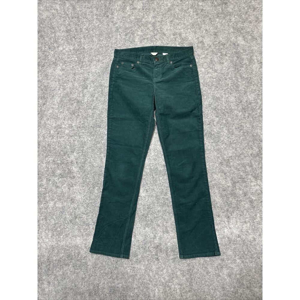 J.Crew City Fit Low Rise Women’s Straight Leg Corduroy Jeans‎ Sz 27S Solid Green